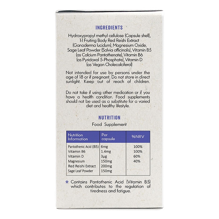 Grass & Co. DREAM Reishi Mushrooms with Magnesium + Sage, 60 Vegan Capsules